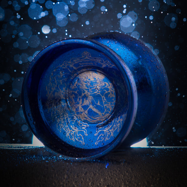 Heterogeneity Ti / Polished Royal Blue / Gold Engraving – mowl