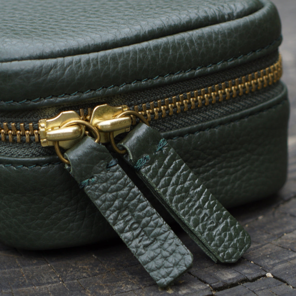 Leather Yo-Yo Bag / Dark Green / M size
