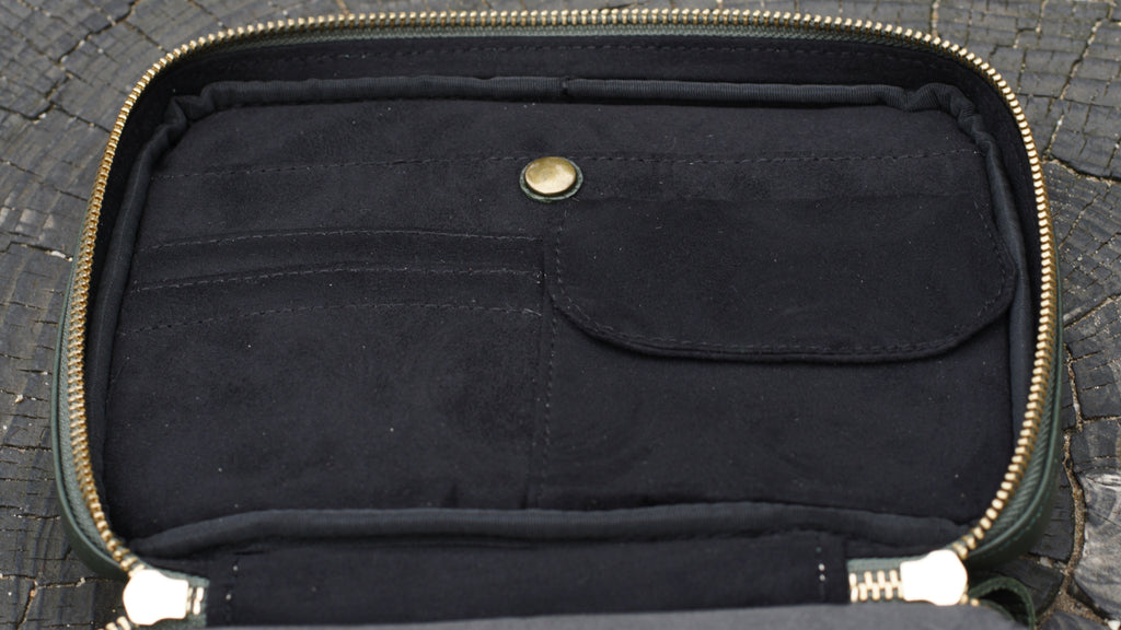 Leather Yo-Yo Bag / Dark Green / M size