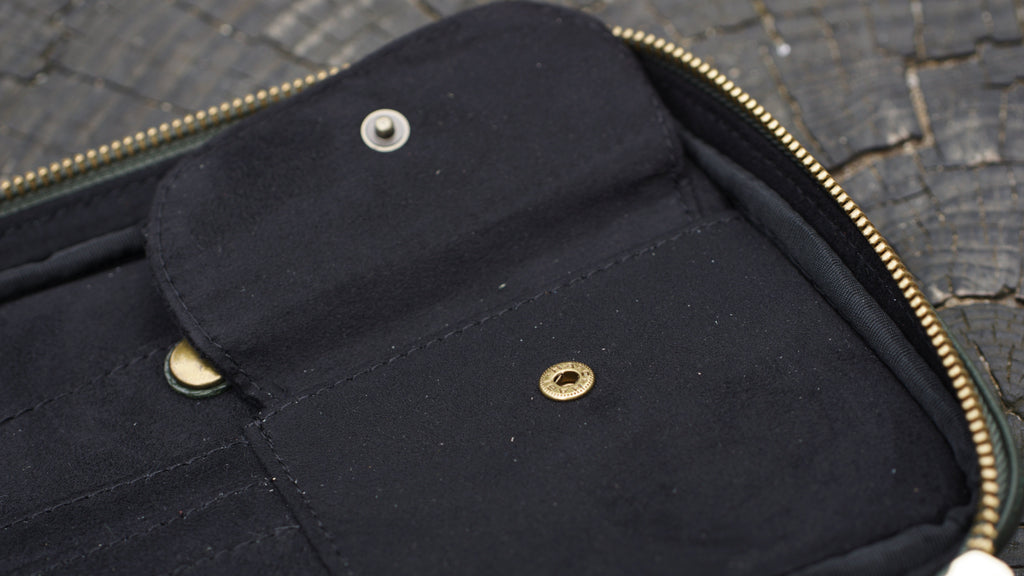 Leather Yo-Yo Bag / Dark Green / M size